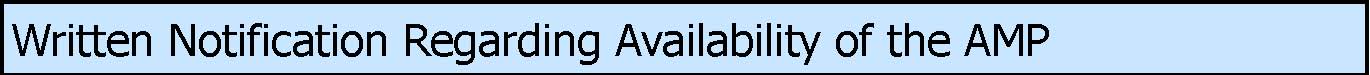 Written Notification of Availability of AMP