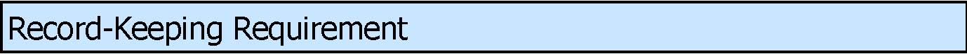 Recordkeeping requirements
